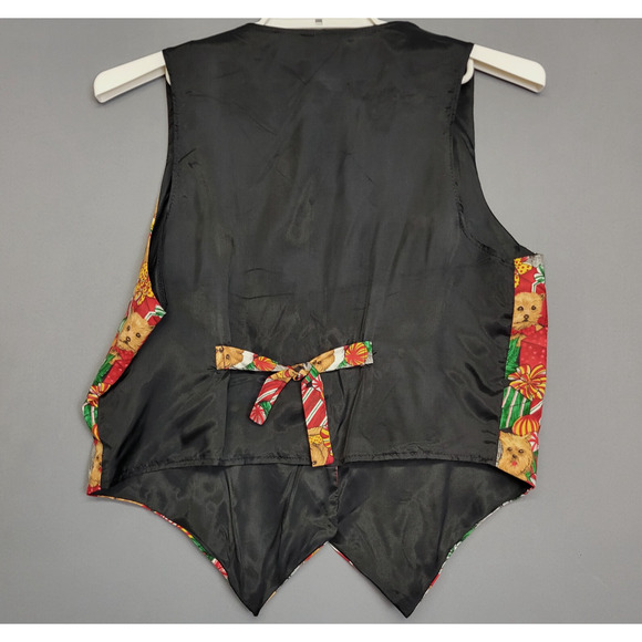 Vintage Nutcracker Christmas Vest Womens L Button Front Dogs100% Cotton Holiday - Picture 10 of 11